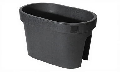 Balkonbloembak van Gerecycled Materiaal Zwart 27 x 40 x 25 cm