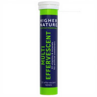 HIGHER NATURE - Multivitamin Effervescent - 22 Essential Nutrients - 20 TABS