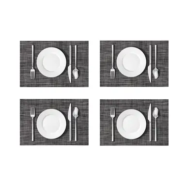 Placemats Easy Clean Rectangle Black 4pcs