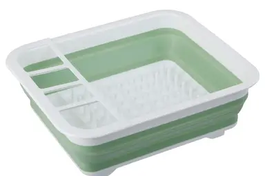 Essentials by Premier Umbria Green White Collapsible Dish Rack