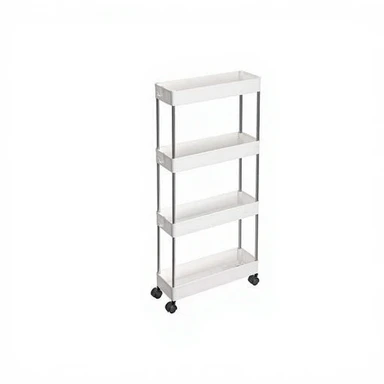 SONGMICS Küchenwagen mit 4 Ebenen, Nischenregal auf Rollen, platzsparendes Regal für Bad und Küche