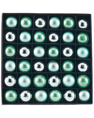 WeRChristmas Mint Green Shatterproof Baubles, 36 Pack, 3 cm