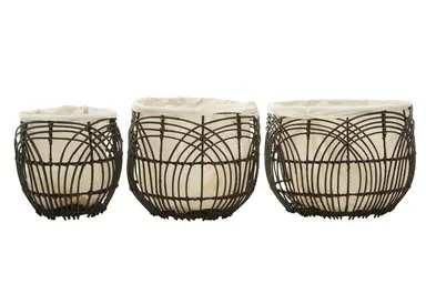 Interiors by Premier Set Of 3 Rattan Baskets