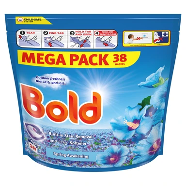 Bold PODS Washing Liquid Laundry Detergent Capsules, Spring Awakening, 38 Washes