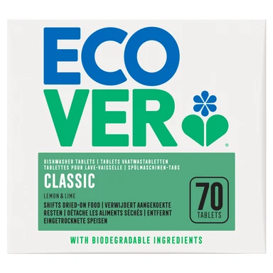 Ecover Dishwasher Tablets, Lemon & Lime, 70 Tablets