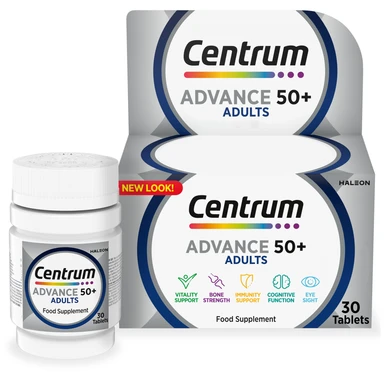 Centrum Advance 50 Plus Multivitamin Daily Wellness Support Tablets - 30 Tablets
