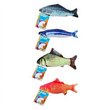 Katzenspielzeug Fisch 19cm Eine zufällige Farbe aus vier Farben.