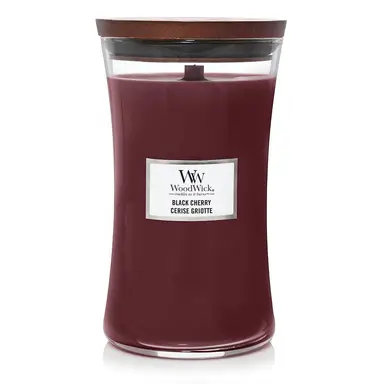 Wood Wick Candle Hourglass Black Cherry 609g