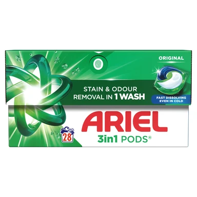 Ariel 3in1 PODS, Washing Liquid Laundry Detergent Capsules, Original, 28 Washes