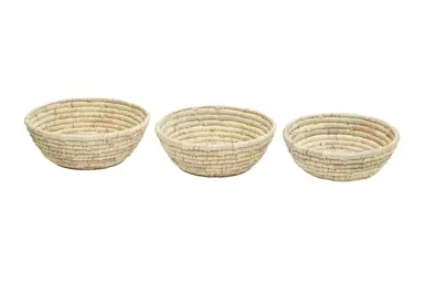 Interiors by Premier Set Of Three Palm Leaf Baskets
