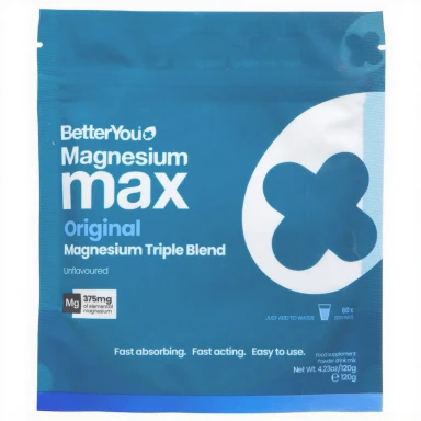 BETTER YOU - Magnesium Max Original Powder - 375mg Magnesium Triple Blend - 120G