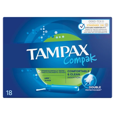 Tampax Compak Super Tampons With Applicator 18Pads