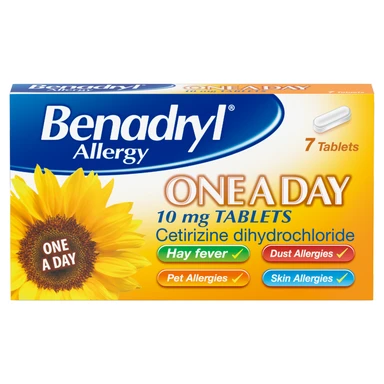 Benadryl Allergy Tablets 10mg - 7 Tablets