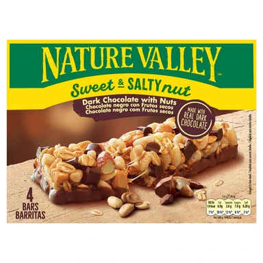 Nature Valley Sweet & Salty Nut Dark Chocolate With Nuts 4 x 30g