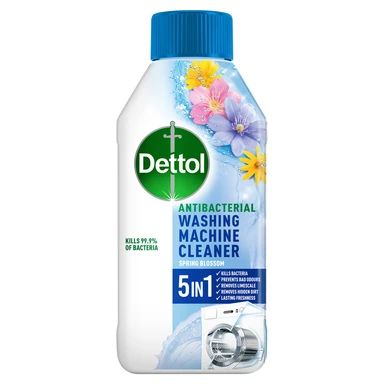 Dettol Washing Machine Cleaner, 5in1 Antibacterial, Spring Blossom, 250ml