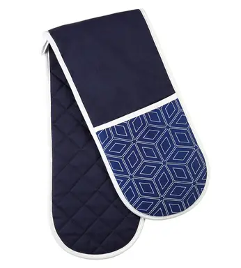 Maison by Premier Double Oven Glove Modern Retro Navy/White