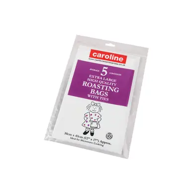 Caroline Clear Roasting Bags with Wire Polybag Tie, 300 x 430mm, pack of 5