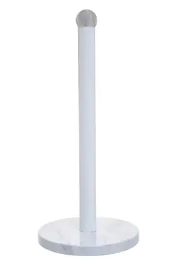 Maison by Premier White Marble Effect Stainless Steel Kitchen Roll Holder