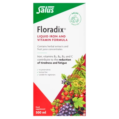 Floradix Energy Support Liquid Iron & Vitamin Formula - 500ml