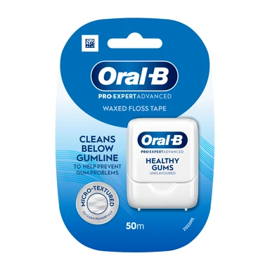 Oral-B Pro-Expert Advanced Waxed Dental Floss for Healthy Gums, Cleans Below the Gumline, 50m