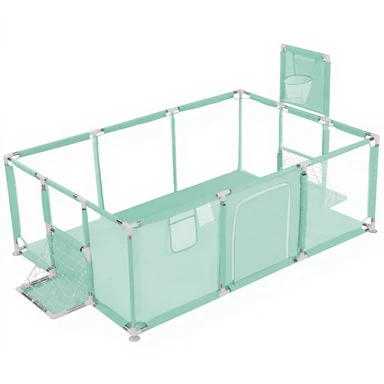 COMOMY 71"x48" Baby Speelhek Sturdy Veilig Speelhok Activiteitencentrum met Basketbalring en Voetbalnet