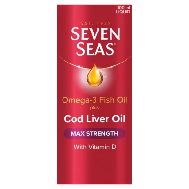 Seven Seas Omega-3 Fish Oil Plus Cod Liver Oil Max Strength 100ml