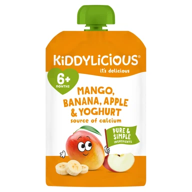 Kiddylicious Mango, Apple & Banana Yoghurt Pouch 6+ Months 100g