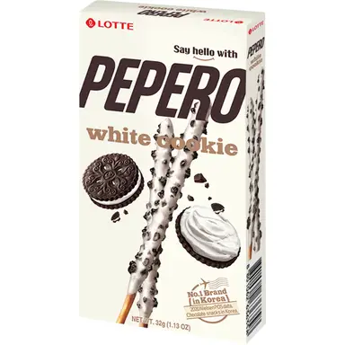Lotte Pepero Biscuit Sticks with White Chocolate Cookies Coating 32g 