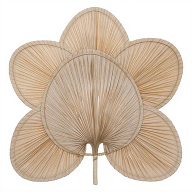 Atmosphera Décoration murale Selma en bambou et palmier - 70 x 70 cm