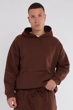 Third Avenue Oversized Fleece Pullover Hoodie - Vintage Brown