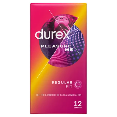 Durex Pleasure Me Préservatifs Nervurés et Perlés x12