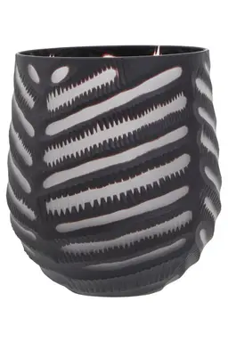 Fifty Five South Vase Hessa Chevron Grey Small