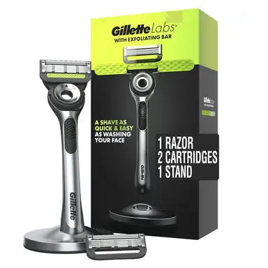 Gillette GilletteLabs With Exfoliating Bar Razor 1 Razor 2 Cartridges 1 Magnetic Stand