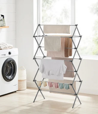 SONGMICS Séchoir à linge pliable compact avec cadre en acier - 37 x 75 x 135,1 cm