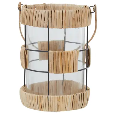 Interiors by Premier Lantern Kuta Woven Natural/Black Large