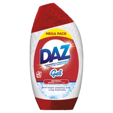 Daz Liquid Laundry Detergent Gel, Universal Whites & Colours, 42 Washes, 1.47l