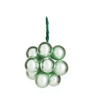 WeRChristmas Mint Green Glass Berry Cluster Baubles, 10 Pack