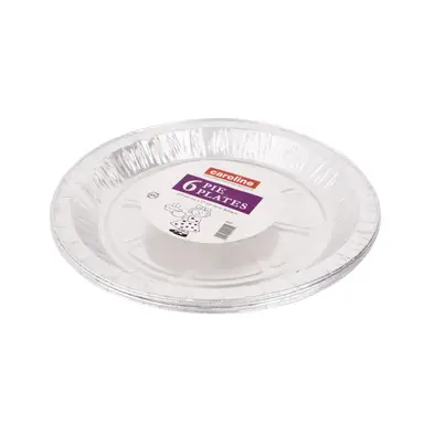 Caroline 9 Inch Round Foil Pie Plate, 17mm Deep, Pack Of 6