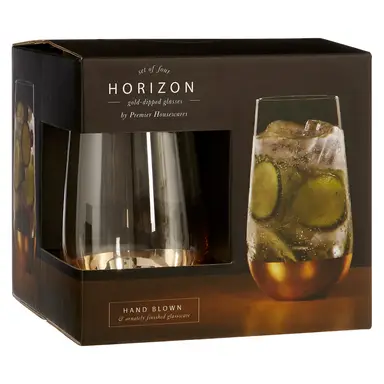 Interiors by Premier Horizon Set Of Four Highball Glasses