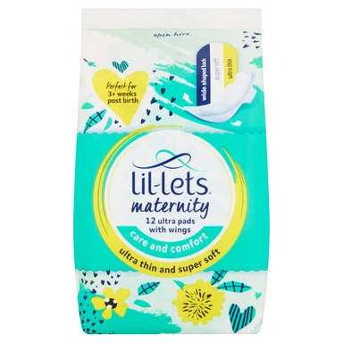 Lil-Lets Maternity Ultra Pads With Wings 12 Pads