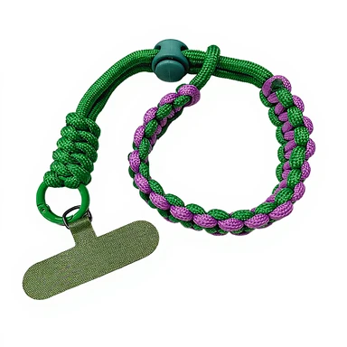 Q7 Phone Wrist Lanyard - Green/ Purple