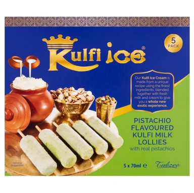 Kulfi Ice Pistachio Flavoured Kulfi Milk Lollies 5 x 70ml