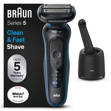 Braun Electric Shaver, Series 5, With SmartCare Center, 52-B7000cc, Blue