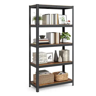 Shelving Heavy Duty 5 Shelves Black/Rustic Brown 40x90x180cm