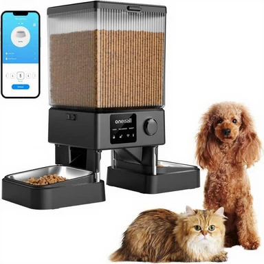 Oneisall Distributeur Automatique Pro - Réservoir 2 kg, Distributeur de Croquettes pour Animaux