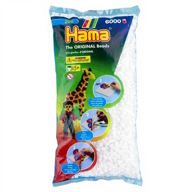 Hama 205-01 Beutel 6000 Perlen Weiß