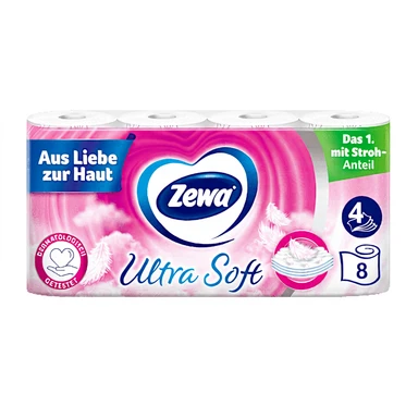 Zewa Ultra Soft Toilettenpapier 4-lagig (8 Rollen à 150 Blatt)