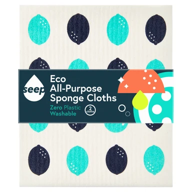 Seep Eco All Purpose Cleaning Sponge Cloth, 2 per Pack