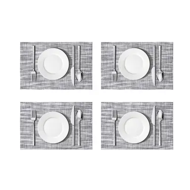 Placemats Easy Clean Rectangle Black/Grey 4pcs