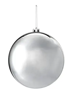 WeRChristmas Silver Large Gloss Shatterproof Bauble, 20 cm